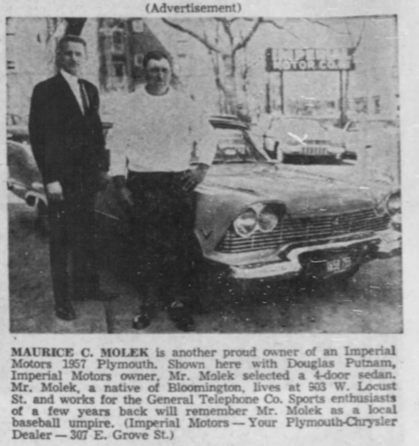 Proud owner of an Imperial Motors 1957 Plymouth